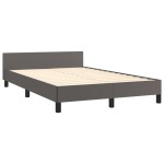 vidaXL Cadru de pat cu tăblie, gri, 120x200 cm, piele ecologică vidaXL Cadru de pat cu tăblie, gri, 120x200 cm, piele ecologică