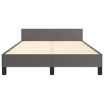 vidaXL Cadru de pat cu tăblie, gri, 120x200 cm, piele ecologică vidaXL Cadru de pat cu tăblie, gri, 120x200 cm, piele ecologică