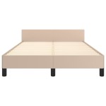 vidaXL Cadru de pat cu tăblie, cappuccino, 120x200 cm, piele ecologică vidaXL Cadru de pat cu tăblie, cappuccino, 120x200 cm, piele ecologică