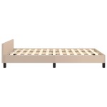 vidaXL Cadru de pat cu tăblie, cappuccino, 120x200 cm, piele ecologică vidaXL Cadru de pat cu tăblie, cappuccino, 120x200 cm, piele ecologică