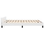 vidaXL Cadru de pat cu tăblie, alb, 140x200 cm, piele ecologică vidaXL Cadru de pat cu tăblie, alb, 140x200 cm, piele ecologică