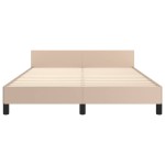 vidaXL Cadru de pat cu tăblie, cappuccino, 140x200 cm, piele ecologică vidaXL Cadru de pat cu tăblie, cappuccino, 140x200 cm, piele ecologică