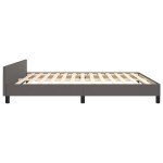 vidaXL Cadru de pat cu tăblie, gri, 160x200 cm, piele ecologică vidaXL Cadru de pat cu tăblie, gri, 160x200 cm, piele ecologică
