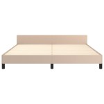 vidaXL Cadru de pat cu tăblie, cappuccino, 160x200 cm, piele ecologică vidaXL Cadru de pat cu tăblie, cappuccino, 160x200 cm, piele ecologică