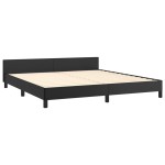 vidaXL Cadru de pat cu tăblie, negru, 180x200 cm, piele ecologică vidaXL Cadru de pat cu tăblie, negru, 180x200 cm, piele ecologică