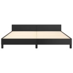 vidaXL Cadru de pat cu tăblie, negru, 180x200 cm, piele ecologică vidaXL Cadru de pat cu tăblie, negru, 180x200 cm, piele ecologică