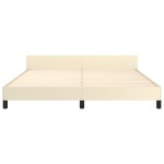 vidaXL Cadru de pat cu tăblie, crem, 180x200 cm, piele ecologică vidaXL Cadru de pat cu tăblie, crem, 180x200 cm, piele ecologică