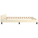vidaXL Cadru de pat cu tăblie, crem, 180x200 cm, piele ecologică vidaXL Cadru de pat cu tăblie, crem, 180x200 cm, piele ecologică