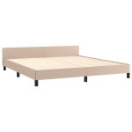 vidaXL Cadru de pat cu tăblie, cappuccino, 180x200 cm, piele ecologică vidaXL Cadru de pat cu tăblie, cappuccino, 180x200 cm, piele ecologică