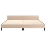 vidaXL Cadru de pat cu tăblie, cappuccino, 180x200 cm, piele ecologică vidaXL Cadru de pat cu tăblie, cappuccino, 180x200 cm, piele ecologică