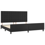 vidaXL Cadru de pat cu tăblie, negru, 200x200 cm, piele ecologică vidaXL Cadru de pat cu tăblie, negru, 200x200 cm, piele ecologică