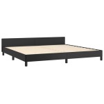 vidaXL Cadru de pat cu tăblie, negru, 200x200 cm, piele ecologică vidaXL Cadru de pat cu tăblie, negru, 200x200 cm, piele ecologică