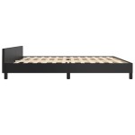 vidaXL Cadru de pat cu tăblie, negru, 200x200 cm, piele ecologică vidaXL Cadru de pat cu tăblie, negru, 200x200 cm, piele ecologică