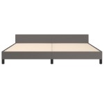 vidaXL Cadru de pat cu tăblie, gri, 200x200 cm, piele ecologică vidaXL Cadru de pat cu tăblie, gri, 200x200 cm, piele ecologică
