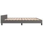 vidaXL Cadru de pat cu tăblie, gri, 200x200 cm, piele ecologică vidaXL Cadru de pat cu tăblie, gri, 200x200 cm, piele ecologică