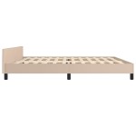 vidaXL Cadru de pat cu tăblie, cappuccino, 200x200 cm, piele ecologică