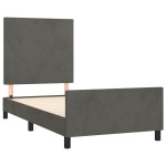 vidaXL Cadru de pat fără saltea, gri închis, 90x190 cm, catifea vidaXL Cadru de pat fără saltea, gri închis, 90x190 cm, catifea