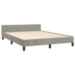 vidaXL Cadru de pat fără saltea, gri deschis, 140x190 cm, catifea