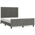 vidaXL Cadru de pat fără saltea, gri închis, 140x190 cm, catifea