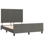 vidaXL Cadru de pat fără saltea, gri închis, 140x190 cm, catifea