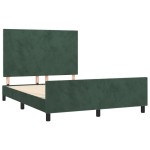 vidaXL Cadru de pat fără saltea, verde închis, 140x190 cm, catifea vidaXL Cadru de pat fără saltea, verde închis, 140x190 cm, catifea