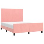 vidaXL Cadru de pat cu tăblie, roz, 140x190 cm, catifea vidaXL Cadru de pat cu tăblie, roz, 140x190 cm, catifea