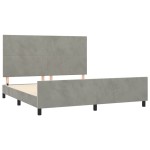 vidaXL Cadru de pat fără saltea, gri deschis, 160x200 cm, catifea