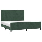 vidaXL Cadru de pat fără saltea, verde închis, 160x200 cm, catifea vidaXL Cadru de pat fără saltea, verde închis, 160x200 cm, catifea