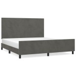 vidaXL Cadru de pat cu tăblie, gri închis, 180x200 cm, catifea vidaXL Cadru de pat cu tăblie, gri închis, 180x200 cm, catifea