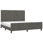 vidaXL Cadru de pat cu tăblie, gri închis, 180x200 cm, catifea vidaXL Cadru de pat cu tăblie, gri închis, 180x200 cm, catifea
