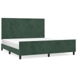vidaXL Cadru de pat cu tăblie, verde închis, 180x200 cm, catifea vidaXL Cadru de pat cu tăblie, verde închis, 180x200 cm, catifea