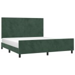 vidaXL Cadru de pat cu tăblie, verde închis, 180x200 cm, catifea vidaXL Cadru de pat cu tăblie, verde închis, 180x200 cm, catifea