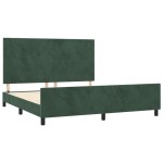 vidaXL Cadru de pat cu tăblie, verde închis, 180x200 cm, catifea vidaXL Cadru de pat cu tăblie, verde închis, 180x200 cm, catifea