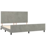 vidaXL Cadru de pat fără saltea, gri deschis, 200x200 cm, catifea