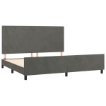 vidaXL Cadru de pat fără saltea, gri închis, 200x200 cm, catifea