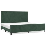 vidaXL Cadru de pat fără saltea, verde închis, 200x200 cm, catifea vidaXL Cadru de pat fără saltea, verde închis, 200x200 cm, catifea