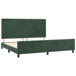 vidaXL Cadru de pat fără saltea, verde închis, 200x200 cm, catifea vidaXL Cadru de pat fără saltea, verde închis, 200x200 cm, catifea