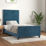 vidaXL Cadru de pat fără saltea, albastru închis, 80x200 cm, catifea vidaXL Cadru de pat fără saltea, albastru închis, 80x200 cm, catifea