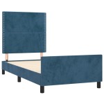 vidaXL Cadru de pat fără saltea, albastru închis, 80x200 cm, catifea vidaXL Cadru de pat fără saltea, albastru închis, 80x200 cm, catifea