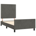 vidaXL Cadru de pat fără saltea, gri închis, 90x190 cm, catifea vidaXL Cadru de pat fără saltea, gri închis, 90x190 cm, catifea