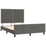 vidaXL Cadru de pat fără saltea, gri închis, 140x190 cm, catifea