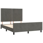vidaXL Cadru de pat fără saltea, gri închis, 140x200 cm, catifea