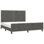 vidaXL Cadru de pat fără saltea, gri închis, 160x200 cm, catifea
