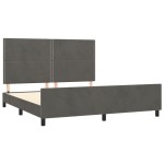 vidaXL Cadru de pat fără saltea, gri închis, 160x200 cm, catifea