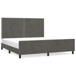 vidaXL Cadru de pat cu tăblie, gri închis, 180x200 cm, catifea vidaXL Cadru de pat cu tăblie, gri închis, 180x200 cm, catifea
