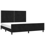 vidaXL Cadru de pat cu tăblie, negru, 180x200 cm, catifea vidaXL Cadru de pat cu tăblie, negru, 180x200 cm, catifea