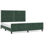 vidaXL Cadru de pat cu tăblie, verde închis, 180x200 cm, catifea
