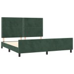 vidaXL Cadru de pat cu tăblie, verde închis, 180x200 cm, catifea