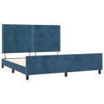 vidaXL Cadru de pat cu tăblie, albastru închis, 180x200 cm, catifea vidaXL Cadru de pat cu tăblie, albastru închis, 180x200 cm, catifea