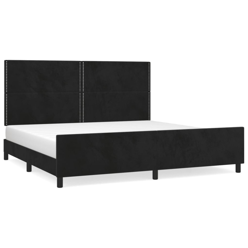 vidaXL Cadru de pat fără saltea, negru, 200x200 cm, catifea